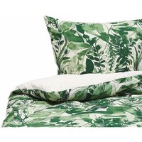 Beliani - Bettwäsche Set Weiß / Grün aus Baumwolle 135 x 200 cm Kopfkissenbezug Deckenbezug Praktisch Schlafzimmereinrichtung Modernes Design - Grün von BELIANI