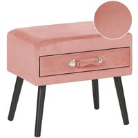 Beliani - Nachttisch Rosa Cord Kiefernholz 46 x 50 x 35 cm Modern Lustig Koffer Optik Schlafzimmer Beliani - Nachttisch Rosa Cord Kiefernholz 46 x 50 x 35 cm Modern Lustig Koffer Optik Schlafzimmer von BELIANI