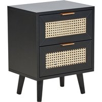 Nachttisch Schwarz / Beige Rattan 2 Schubladen 30 x 40 x 52 cm Modernes Design Wiener Geflecht Rattangeflecht für Schlafzimmer Nachttisch Schwarz / Beige Rattan 2 Schubladen 30 x 40 x 52 cm Modernes Design Wiener Geflecht Rattangeflecht für Schlafzimmer von BELIANI
