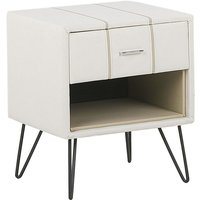 Beliani - Nachttisch Weiß Kunstleder mit Schublade und Fach Modern Minimalistisch Glamour Look Schlafzimmer Beliani - Nachttisch Weiß Kunstleder mit Schublade und Fach Modern Minimalistisch Glamour Look Schlafzimmer von BELIANI