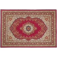 Teppich Rot 140 x 200 cm mit orientalischem Muster Bedruckt Rechteckig Orientalisches Design - Weiß von BELIANI