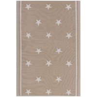 Outdoor Teppich Beige Weiß Polypropylen 120 x 180 cm Sterne Jacquardgewebt Rechteckig Kurzflor Gartenaccessoires Terrasse Balkon Wohnzimmer - Weiß von BELIANI