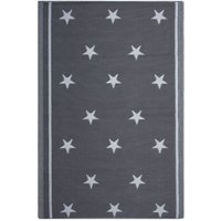 Beliani - Outdoor Teppich Dunkelgrau Weiß Polypropylen 120 x 180 cm Sterne Jacquardgewebt Rechteckig - Weiß von BELIANI