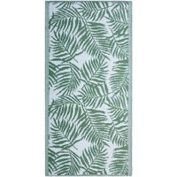 Teppich Dunkelgrün 90 x 150 cm Zweiseitige Outdoor-Matte mit Palmen-Muster Modernes Design - Weiß von BELIANI