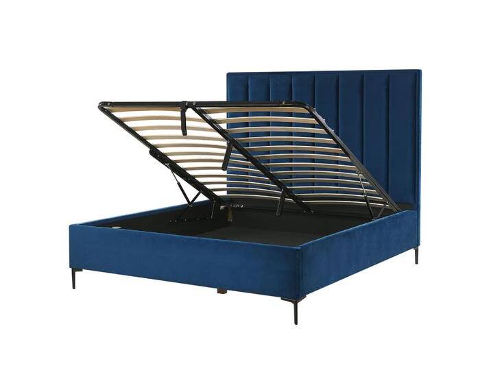 Beliani POLSTERBETT, Blau, 140x200 cm, Schlafzimmer, Betten, Polsterbetten von BELIANI