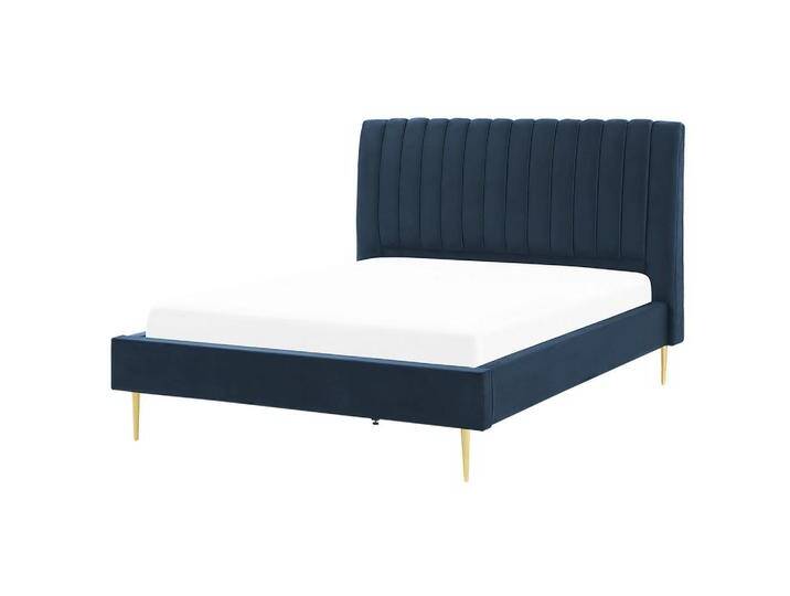 Beliani POLSTERBETT, Dunkelblau, 140x200 cm, Schlafzimmer, Betten, Polsterbetten von BELIANI