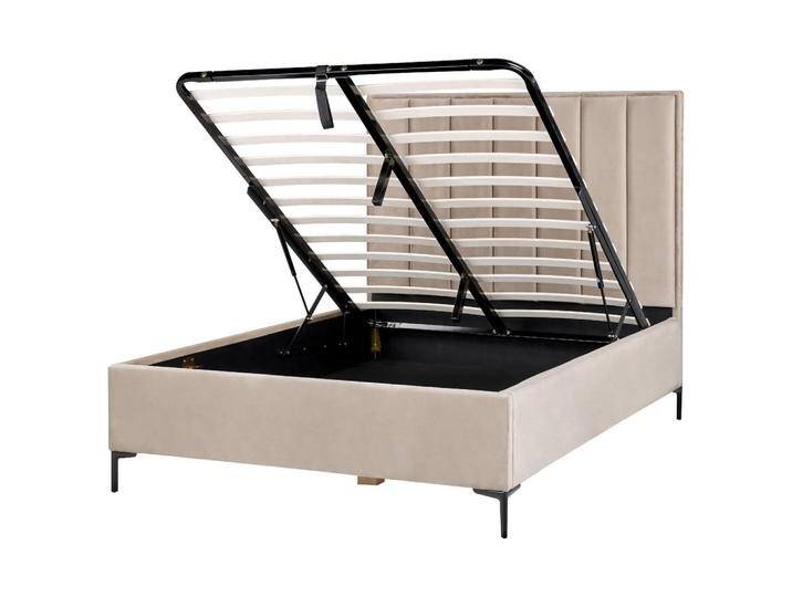 Beliani POLSTERBETT, Taupe, 140x200 cm, Schlafzimmer, Betten, Polsterbetten von BELIANI