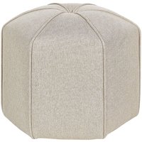 Beliani - Pouf Beige Stoffbezug Leinen Blumenform 45 x 45 x 42 cm Modern Wohnzimmer Schlafzimmer Ausstattung Deko Polsterhocker Sitzhocker Fußhocker von BELIANI