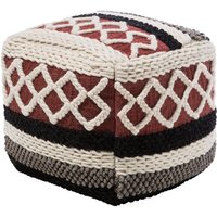Beliani - Pouf Bunt Wolle/Baumwolle Dekomuster Sitzpouf Boho-Stil Beliani - Pouf Bunt Wolle/Baumwolle Dekomuster Sitzpouf Boho-Stil von BELIANI