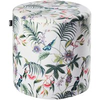 Pouf Mehrfarbig Samt ⌀ 47 cm Rund Blumenmuster Modern Glamourös Luxuriös Sitzhocker Ottoman Samthocker Fußhocker für Wohnzimmer Schlafzimmer von BELIANI