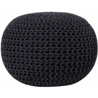 Beliani - Pouf Schwarz 100% Baumwolle Rund ⌀ 50 cm Elegant Modern - Schwarz von BELIANI