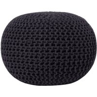 Beliani - Pouf Schwarz 100% Baumwolle Rund ⌀ 50 cm Elegant Modern Beliani - Pouf Schwarz 100% Baumwolle Rund ⌀ 50 cm Elegant Modern von BELIANI
