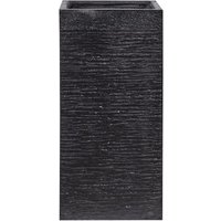 Beliani - Blumentopf Schwarz 33 x 33 x 70 cm Lehm-Faser-Mischung Glasfaser quadratische Form hoch Garten Terrasse Balkonzubehör Modern von BELIANI