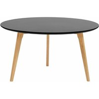 Beliani - Couchtisch Schwarz ⌀ 80 cm aus MDF-Platte und Holz Rund Modernes Design - Heller Holzfarbton von BELIANI