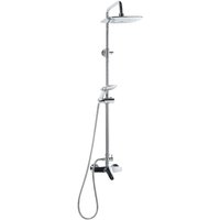 Duschsystem Silber 115 cm mit Kopf und Handbrause aus Stahl mit breitem Duschkopf Verchromtes Set Modernes Design von BELIANI