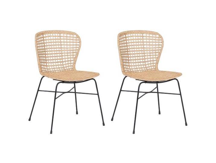 Beliani RATTANSTUHL, Beige, Naturmaterialien, 1-Sitzer, 56x83x49 cm, Esszimmer, Stühle, Esszimmerstühle, Vierfußstühle von BELIANI