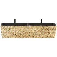 Blumenkasten Sandbeige Wasserhyazinthe 80x20x18 cm rechteckig Balkonkasten Landhausstil Gartenaccessoires Gartenzubehör Gartendekoration - Beige von BELIANI