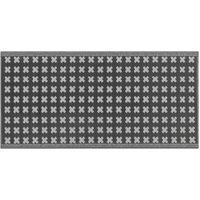 Teppich Schwarz Polypropylene 90x180 cm geometrisches Muster Outdoor Indoor Rechteckig Kurzflor Gartenaccessoires Terrasse Balkon Wohnzimmer - Weiß von BELIANI