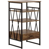 Beliani - Regal Heller Holzfarbton Faserplatte Metall mdf Platte 101 x 56 x 51 cm Modern Holzoptik Elegant 1 Schublade Praktisch Wohnzimmer - Schwarz von BELIANI