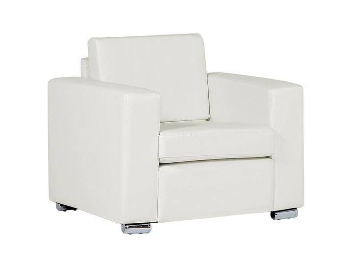 Beliani SESSEL, Silber, Weiß, Leder, 1-Sitzer, 96x72x76 cm, Wohnzimmer, Sessel, Polstersessel von BELIANI