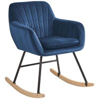 Beliani - Schaukelstuhl Blau Samtstoff Metall Sperrholz für Schlafzimmer Wohnzimmer Beliani - Schaukelstuhl Blau Samtstoff Metall Sperrholz für Schlafzimmer Wohnzimmer von BELIANI