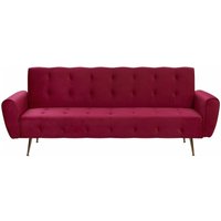 Beliani - Schlafsofa Burgunderrot Samtstoff Nieten Moderne Eleganz - Rot von BELIANI