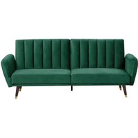 Beliani - Schlafsofa Smaragdgrün Samtstoff mit 3-fach verstellbarer Rückenlehne Schlaffunktion 3-Sitzer Sofa Glamour Stil Beliani - Schlafsofa Smaragdgrün Samtstoff mit 3-fach verstellbarer Rückenlehne Schlaffunktion 3-Sitzer Sofa Glamour Stil von BELIANI