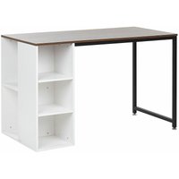 Schreibtisch Weiß mit Holzfarbton 120 x 60 cm Spannplatte mit viel Stauraum Rechteckig Modern - Weiß von BELIANI