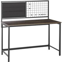 Schreibtisch Dunkler Holzfarbton / Schwarz 118 x 60 cm mit Notiztafel Heimbüro Arbeitstisch Industrieller Stil von BELIANI