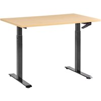Beliani - Schreibtisch Hellbraun u. Schwarz Melamin 120x60 cm Manuell Höhenverstellbar Rechteckig Kurbel Metallgestell Modern Büro Steh-Sitz Stehtisch Beliani - Schreibtisch Hellbraun u. Schwarz Melamin 120x60 cm Manuell Höhenverstellbar Rechteckig Kurbel Metallgestell Modern Büro Steh-Sitz Stehtisch von BELIANI