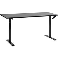 Beliani - Schreibtisch Schwarz Melamin 160x72cm Manuell Höhenverstellbar Rechteckig mit Kurbel Metallgestell Modern Büro Steh-Sitz-Tisch Stehtisch von BELIANI