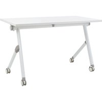 Beliani - Schreibtisch Weiß 120 x 60 cm Klappbar Faltbar mit Rollen Mobil Bürotisch für Homeoffice Büro Modernes Design von BELIANI