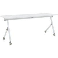 Beliani - Schreibtisch Weiß 180 x 60 cm Klappbar Faltbar mit Rollen Mobil Bürotisch für Homeoffice Büro Modernes Design Beliani - Schreibtisch Weiß 180 x 60 cm Klappbar Faltbar mit Rollen Mobil Bürotisch für Homeoffice Büro Modernes Design von BELIANI