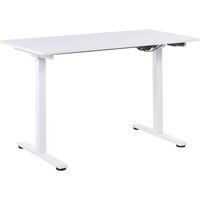 Beliani - Schreibtisch Weiß Faserplatte 120 x 60 cm Elektrisch Höhenverstellbar Rechteckig Metallgestell Industriell Modern Büro Jugendzimmer von BELIANI