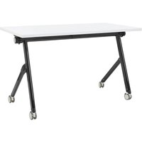 Beliani - Schreibtisch Weiß u. Schwarz 120 x 60 cm Klappbar Faltbar mit Rollen Mobil Bürotisch für Homeoffice Büro Modernes Design von BELIANI