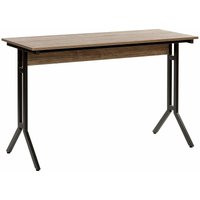 Schreibtisch dunkler Holzfarbton Stahlgestell 120x48 cm industrie Look Jugend- Kinder- und Arbeitszimmer - Schwarz von BELIANI