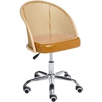 Beliani - Schreibtischstuhl Braun Kunstleder Polyrattan Wiener Geflecht Rückenlehne Höhenverstellbar Drehbar Armlehnen Retro Stil Bürostuhl Home Beliani - Schreibtischstuhl Braun Kunstleder Polyrattan Wiener Geflecht Rückenlehne Höhenverstellbar Drehbar Armlehnen Retro Stil Bürostuhl Home von BELIANI