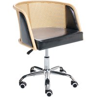 Beliani - Schreibtischstuhl Schwarz Kunstleder Polyrattan Wiener Geflecht Rückenlehne Höhenverstellbar Drehbar Armlehnen Retro Stil Bürostuhl Home Beliani - Schreibtischstuhl Schwarz Kunstleder Polyrattan Wiener Geflecht Rückenlehne Höhenverstellbar Drehbar Armlehnen Retro Stil Bürostuhl Home von BELIANI