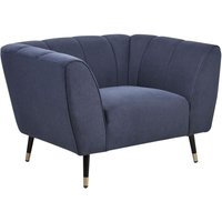 Beliani - Sessel Dunkelblau aus Stoff Gepolstert mit Tiefem Breitem Sitz Modern Gemütlich Polstersessel Stoffsessel Wohnzimmermöbel Beliani - Sessel Dunkelblau aus Stoff Gepolstert mit Tiefem Breitem Sitz Modern Gemütlich Polstersessel Stoffsessel Wohnzimmermöbel von BELIANI