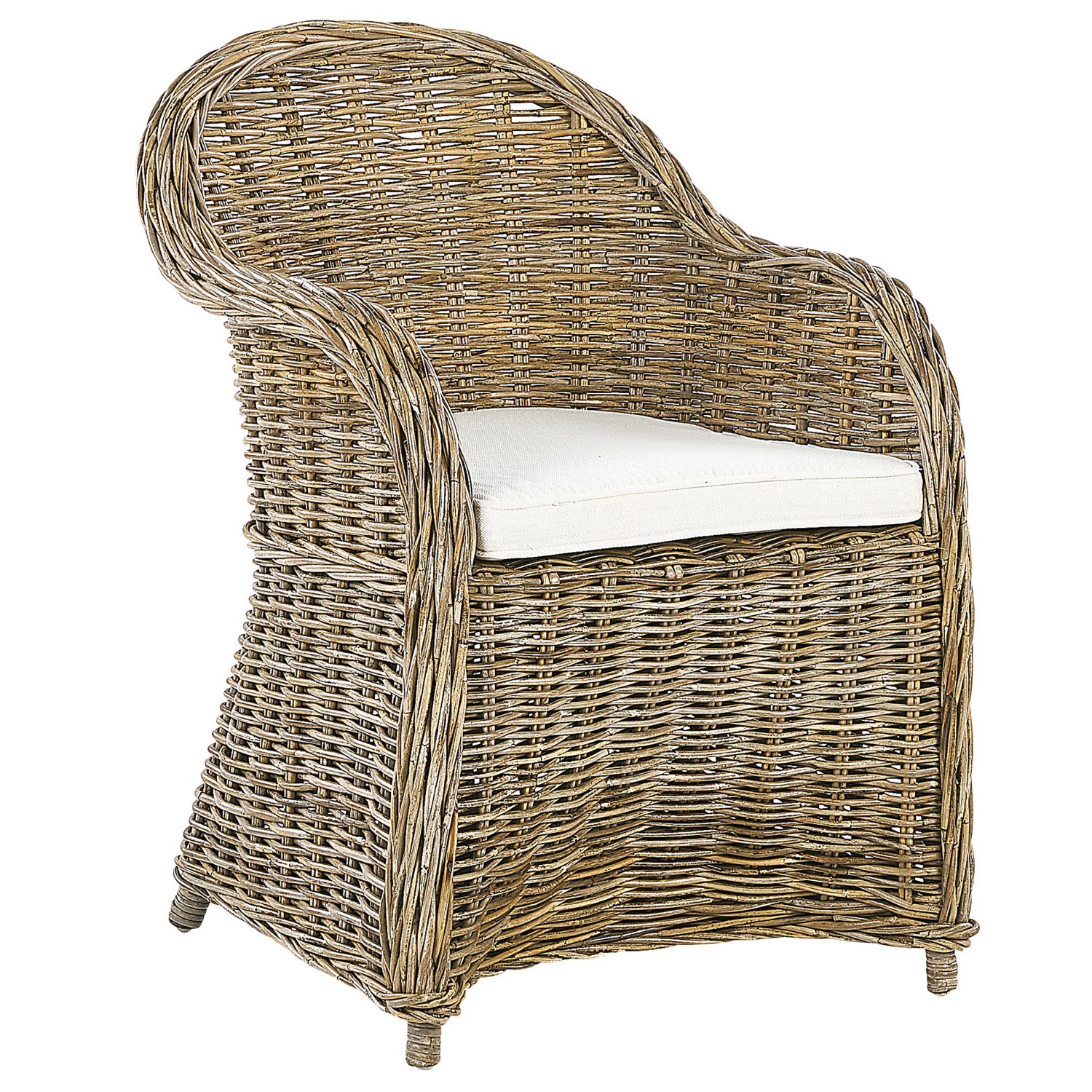 Beliani Sessel Naturfarben Beige Weiss 90x54x90 Beliani Sessel Naturfarben Beige Weiss 90x54x90 von BELIANI