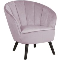 Sessel Rosa Samtstoff mit Dunkelbraunen Holzbeinen Muschelform Glamourös Retro Clubsessel Cocktailsessel für Wohnzimmer Schlafzimmer Sessel Rosa Samtstoff mit Dunkelbraunen Holzbeinen Muschelform Glamourös Retro Clubsessel Cocktailsessel für Wohnzimmer Schlafzimmer von BELIANI