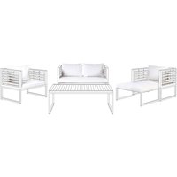 Beliani - Set Kissenbezüge Cremeweiß Polyester Gartenset Gartenmöbel Gartensofa - Weiß von BELIANI