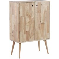 Beliani - Sideboard Hellbraun Gummibaumholz 71 x 38 x 101 cm mit 2 Türen Griffen Schmal Hoch Modern Wohnzimmer Ausstattung Mehrzweckschrank von BELIANI