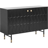 Sideboard Schwarz mdf Spanplatte 120 x 82 x 40 cm mit Goldenen Beinen Elegant Modern Kommode für Wohnzimmer Schlafzimmer Flur Sideboard Schwarz mdf Spanplatte 120 x 82 x 40 cm mit Goldenen Beinen Elegant Modern Kommode für Wohnzimmer Schlafzimmer Flur von BELIANI