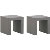 Beliani - Sitzhocker 2er Set Grau aus Beton Matt Rechteckiges Stuhl Set Modernes Design Industrieller Stil von BELIANI
