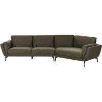 Sofa Dunkelgrün aus Stoff 3-Sitzer mit Halber Ecke Gepolstert Minimalistisches Design Moderner Stil Polstersofa Stoffsofa Ecksofa Wohnzimmer von BELIANI
