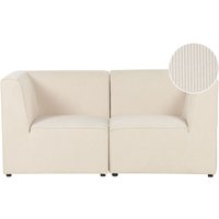 Beliani - Sofa Hellbeige Stoffbezug aus Cord mit Armlehnen 2-Sitzer Modulsofa Wohnzimmermöbel Modern Wohnecke Sitzecke von BELIANI