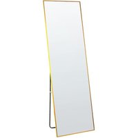Stehspiegel Gold Aluminium 50 x 156 cm mit Ständer Modernes Design Ganzkörperspiegel Deko Accessoires Wohnzimmer Schlafzimmer Flur Garderobe - Gold von BELIANI
