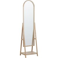 Beliani - Standspiegel Hellbraun Holz 39 x 170 cm mit Rahmen Regal Ablage Kippbar Rustikal Ganzkörper für Ecke Schlafzimmer Garderobe Bad Wohnzimmer von BELIANI