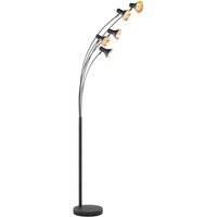 Stehlampe Schwarz Metall 205 cm 5-flammig verstellbare Schirme langes Kabel mit Schalter Bogenlampe Industrie Design - Schwarz von BELIANI